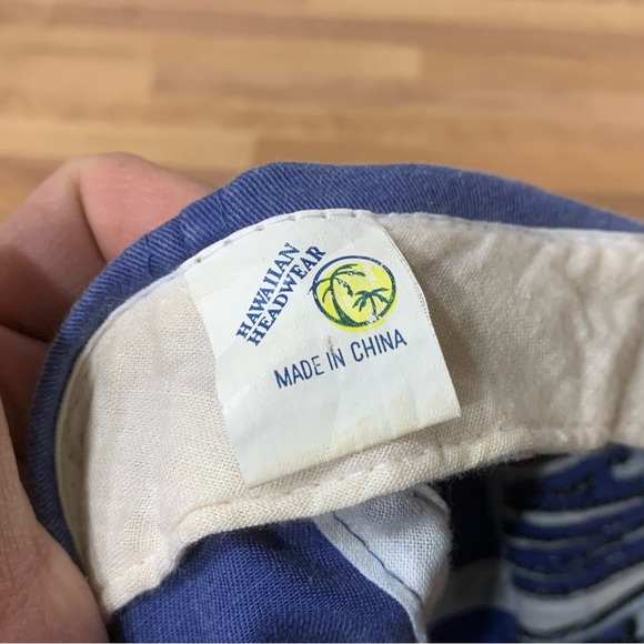 Vintage Hawaiian Headwear Embroidered Snap Back Hat Adult One Size Blue - Picture 7 of 8